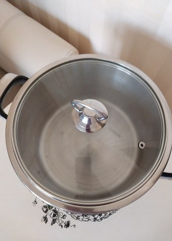 Cam Kapak Paslanmaz Tencere 24x14 cm Bilge Çelik Çift Taban - Görsel 3