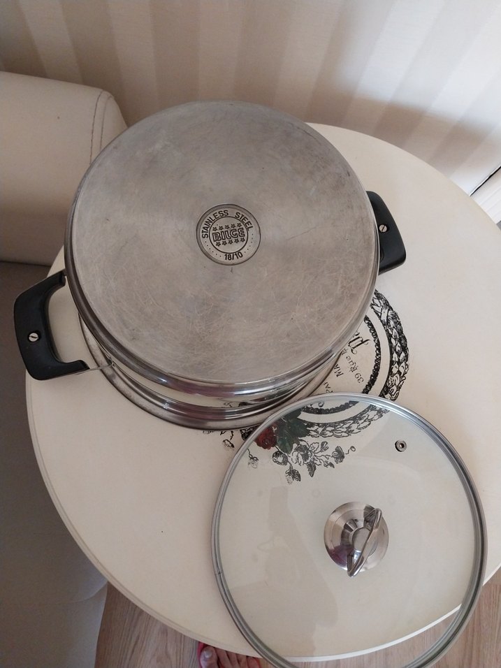 Cam Kapak Paslanmaz Tencere 24x14 cm Bilge Çelik Çift Taban - Görsel 5