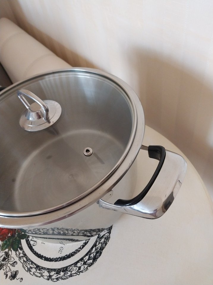 Cam Kapak Paslanmaz Tencere 24x14 cm Bilge Çelik Çift Taban - Görsel 2