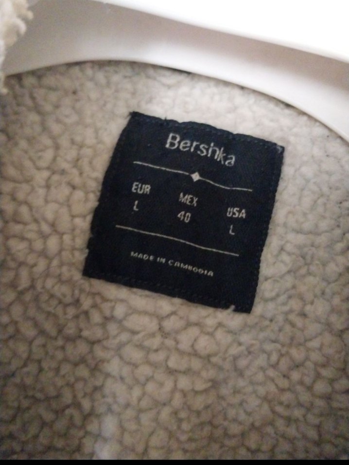 Desenli Triko Kollu Bershka Erkek Kaban L BEDEN - Görsel 5