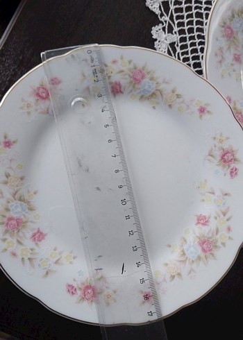 Antika Pastel Çiçek Desen İnce Porselen Tabak Seti Pasta Takımı - Görsel 8