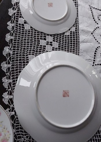 Antika Pastel Çiçek Desen İnce Porselen Tabak Seti Pasta Takımı - Görsel 6