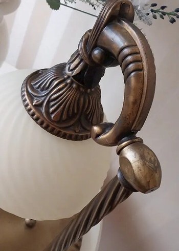 Antik Tarz Ofis Pirinç Masa Lambası Prinç Abajur Çalışma Lamba - Görsel 6