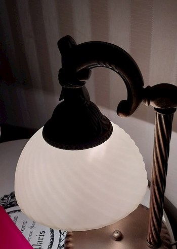 Antik Tarz Ofis Pirinç Masa Lambası Prinç Abajur Çalışma Lamba - Görsel 11