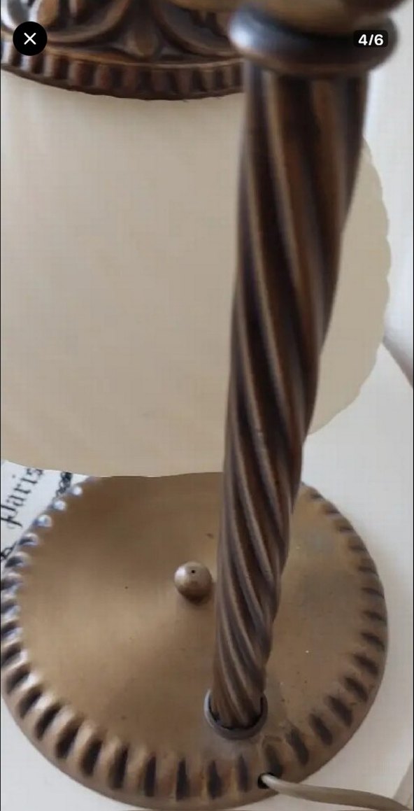 Antik Tarz Ofis Pirinç Masa Lambası Prinç Abajur Çalışma Lamba - Görsel 4