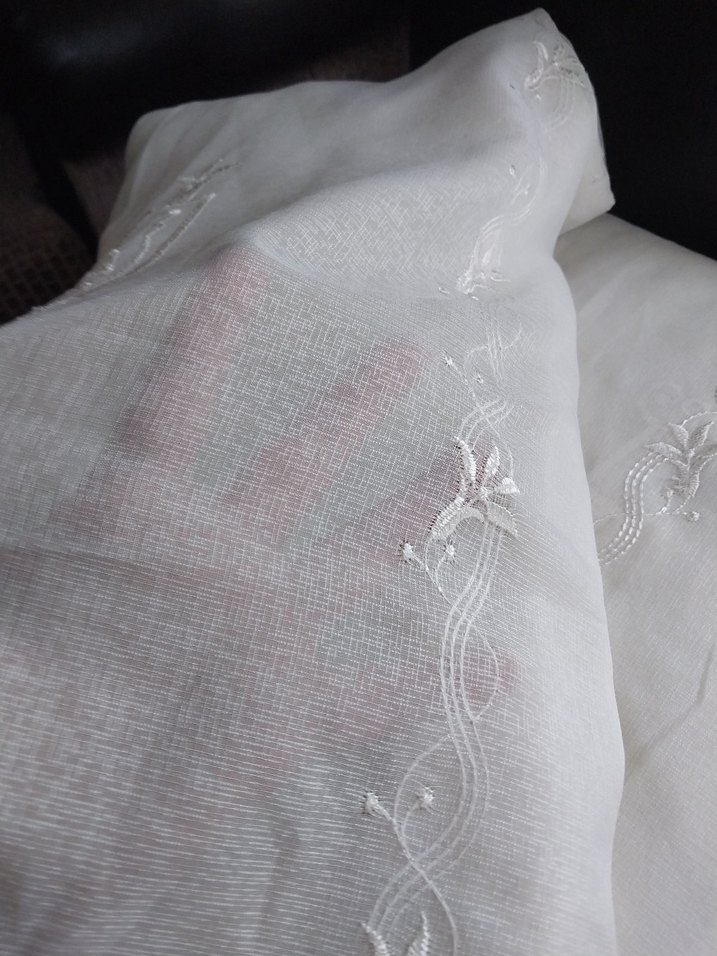 Nakışlı Keten Tül 2 Kanat - Görsel 4