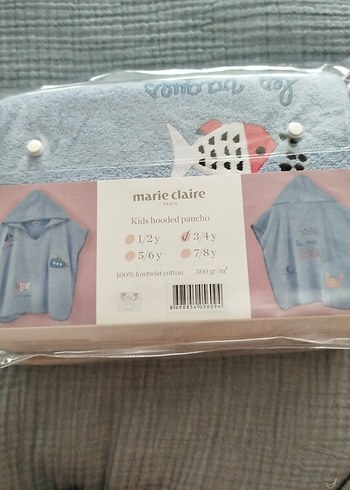 Kapüşonlu Erkek Çocuk Bornozu Mavi - Görsel 4