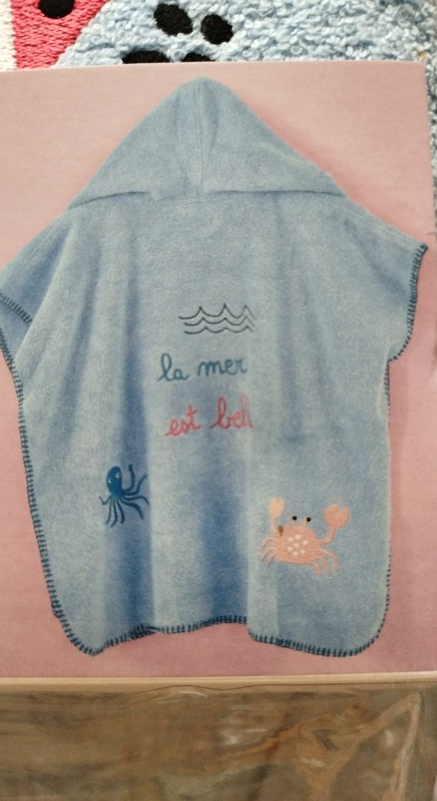 Kapüşonlu Erkek Çocuk Bornozu Mavi - Görsel 2