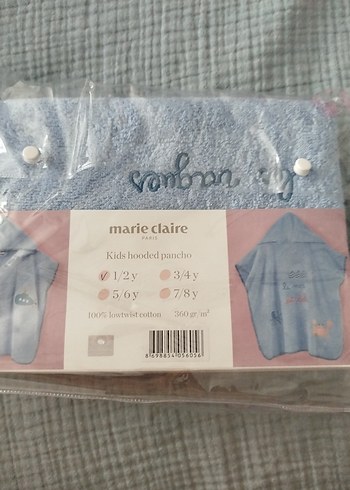 Kapüşonlu Mavi Erkek Çocuk Bornozu - Görsel 4