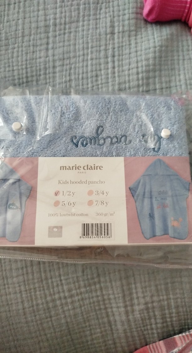 Kapüşonlu Mavi Erkek Çocuk Bornozu - Görsel 4