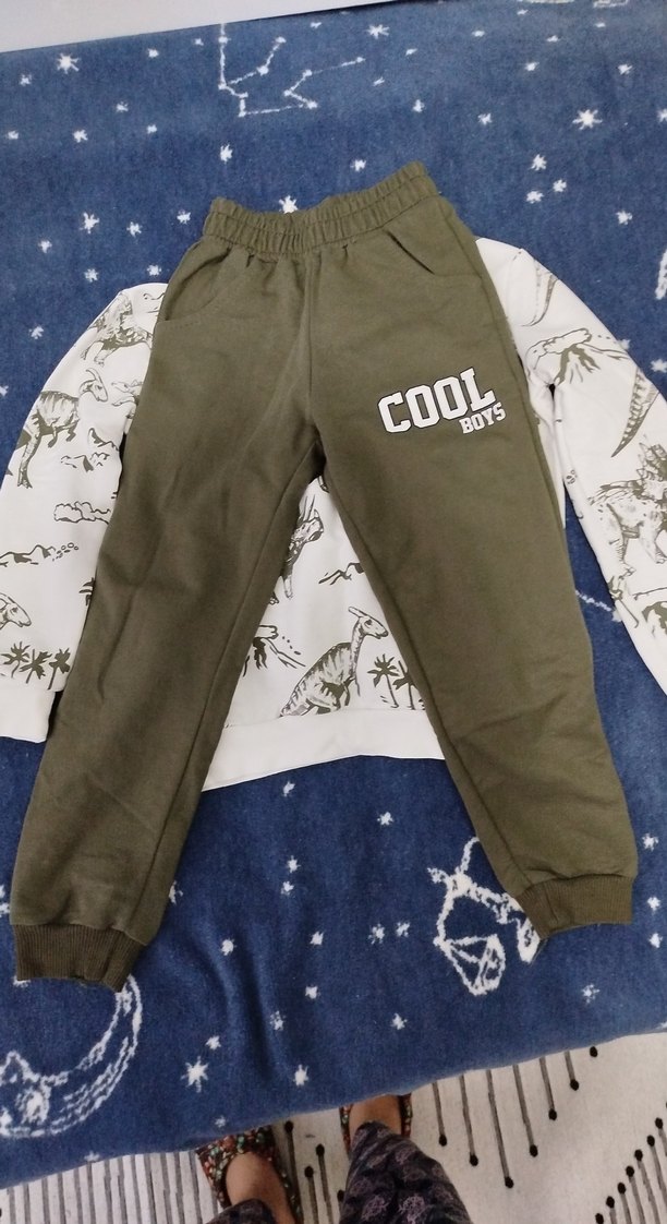 Çocuk Renkli Baskılı Sweatshirt ve Pantolon Takım - Görsel 4