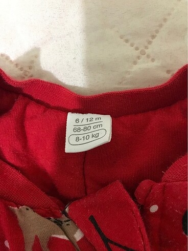 1 Yaş Beden kırmızı Renk Bebek tulum