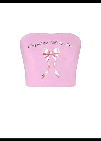 y2k coquette pembe straplez bluz