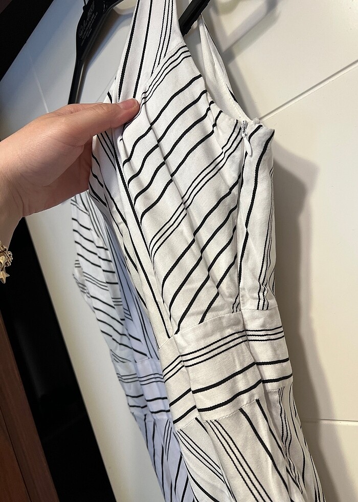 İçi astarlı beyaz elbise - Görsel 4