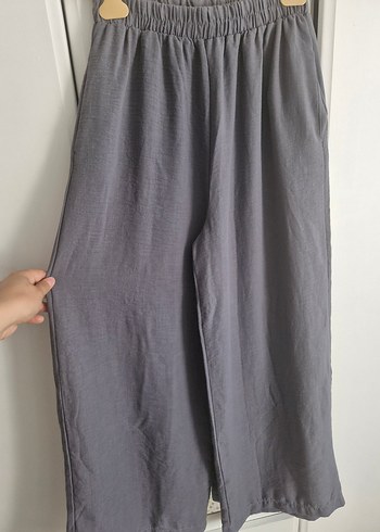 46 Beden mavi gri kumaş rahat pantolon
