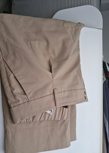 Bej Kadın Midi Kumaş Pantolon