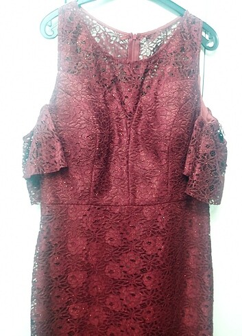xl Beden Bordo elbise