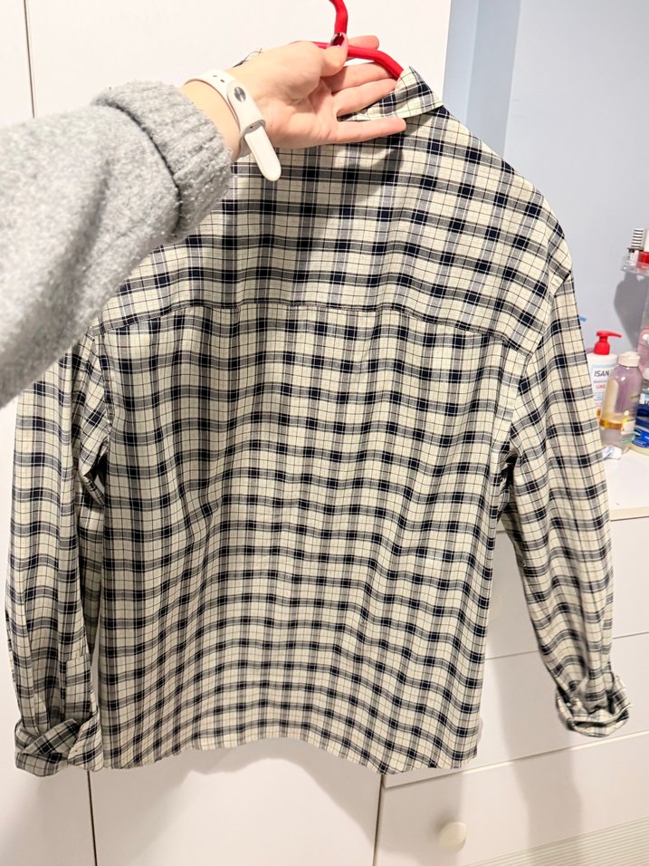 Erkek Gri Kareli Pamuklu Gömlek - Görsel 2