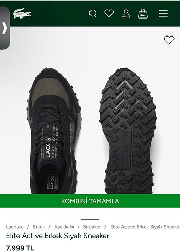 Lacoste Elite Active Erkek Siyah Sneaker - Görsel 3