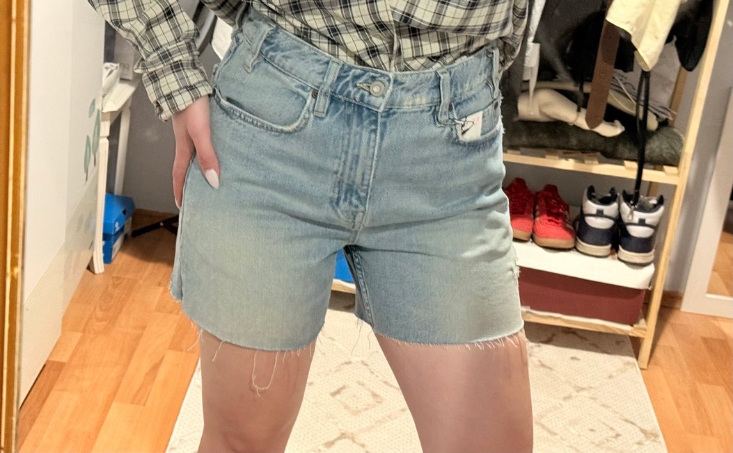 Kadın Mavi Midi Denim Şort - Görsel 2