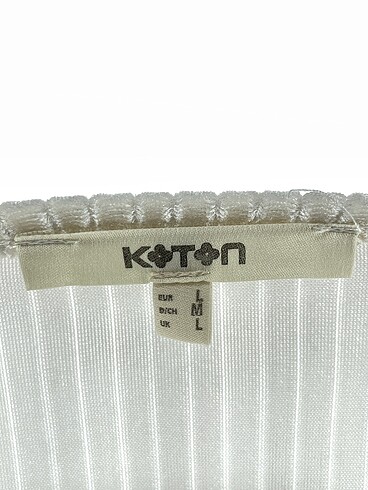 l Beden beyaz Renk Koton Bluz %70 İndirimli.