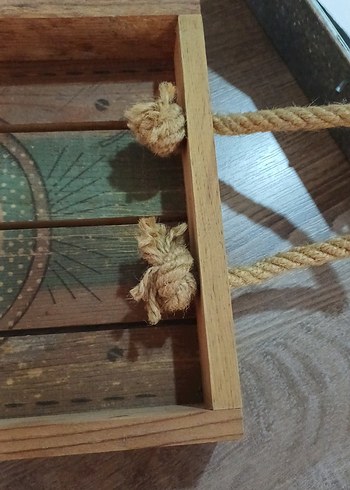 Bohem Tarzı Ahşap İpli Tepsi - Görsel 4