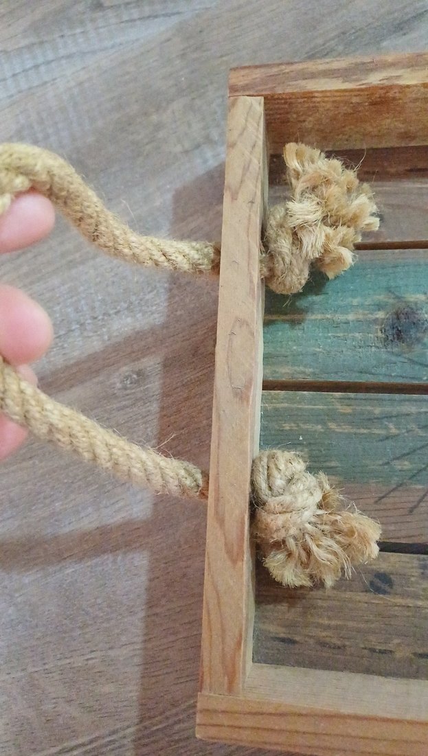 Bohem Tarzı Ahşap İpli Tepsi - Görsel 2