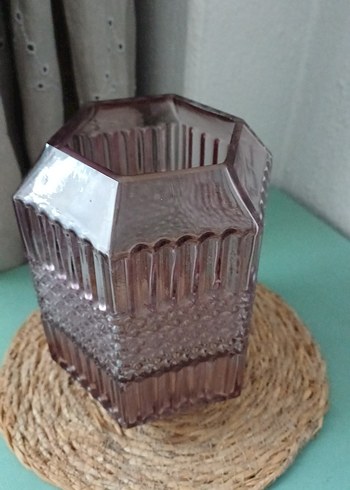 English home Pastel Bej Desenli Cam Vazo - Görsel 2