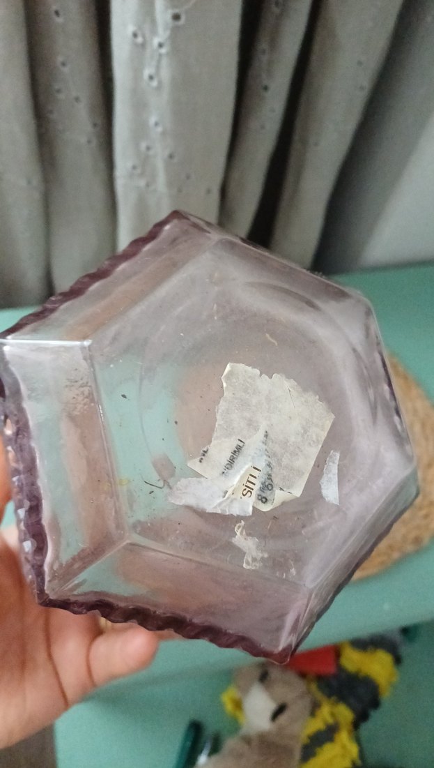 English home Pastel Bej Desenli Cam Vazo - Görsel 5