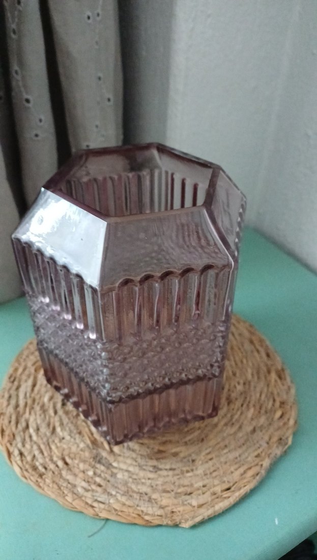 English home Pastel Bej Desenli Cam Vazo - Görsel 2