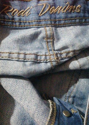 34 Beden Gri Düğmeli kot şort Pantolon