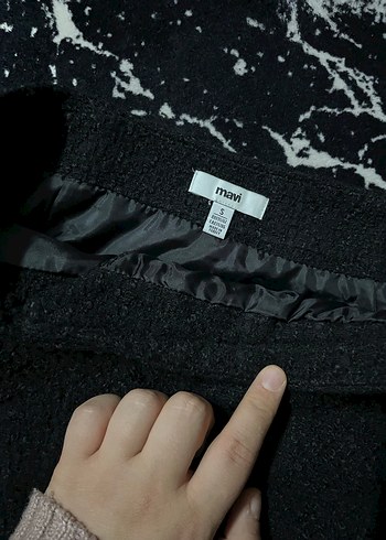 Düğmeli Siyah Mini Etek - Görsel 2