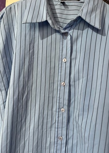 Mavi Çizgili Uzun Kollu Gömlek - Görsel 2