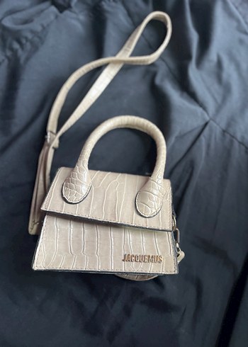 Bej  Deri Yılan Desenli Kadın Çanta - Görsel 2