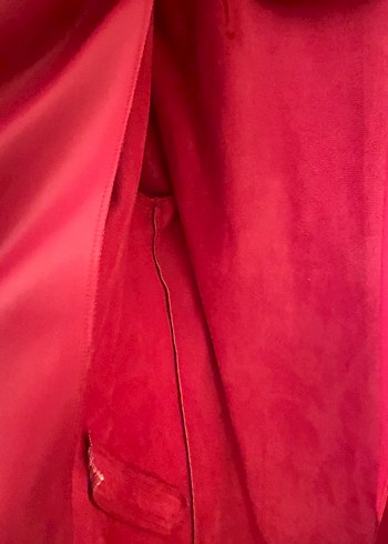 Düğmeli Pembe Deri Kadın Ceket - Görsel 3