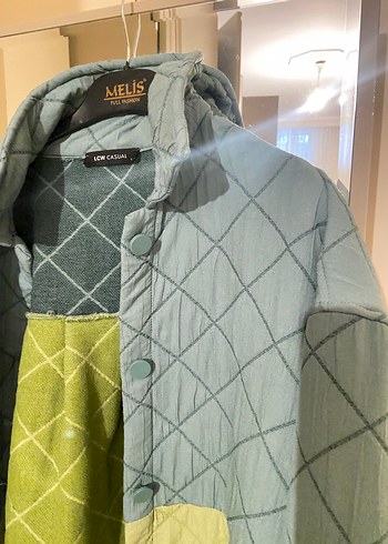 Düğmeli Gri Keten Ceketi - Görsel 2