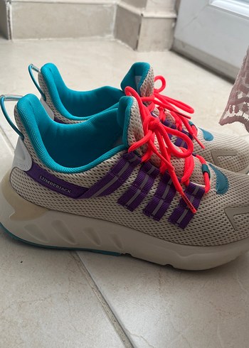 Rengarenk Bağcıklı Kadın Spor Ayakkabı - Görsel 6