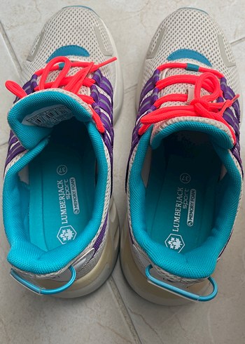 Rengarenk Bağcıklı Kadın Spor Ayakkabı - Görsel 4