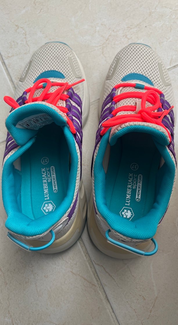 Rengarenk Bağcıklı Kadın Spor Ayakkabı - Görsel 4