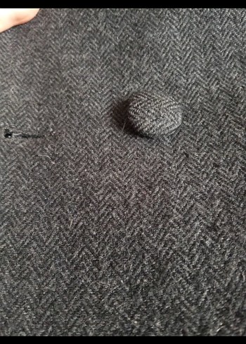 Gri Düğmeli Kadın Kaşe Blazer Ceket - Görsel 4