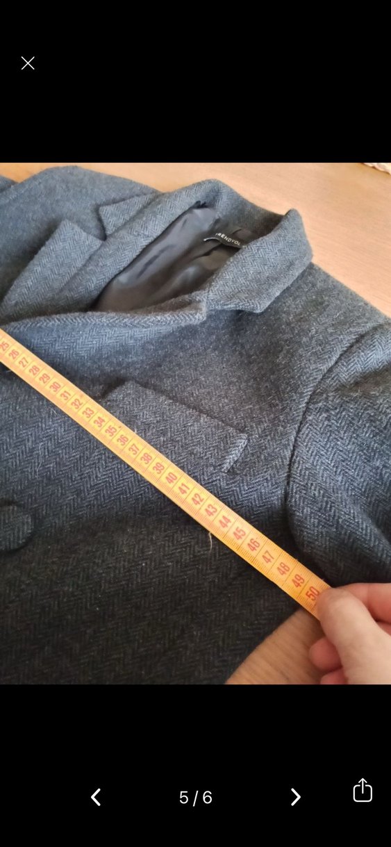 Gri Düğmeli Kadın Kaşe Blazer Ceket - Görsel 5