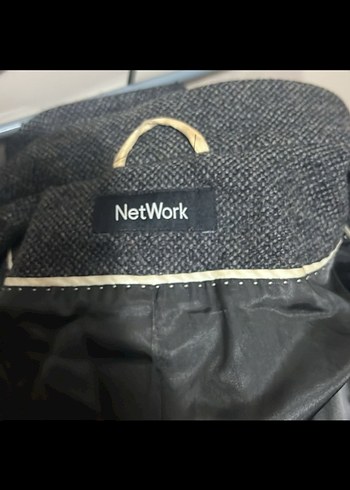 Gri Düğmeli Yün Kadın Kaban - Görsel 5