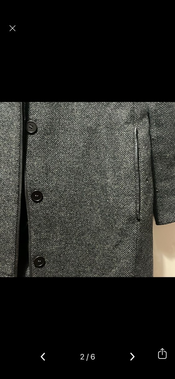 Gri Düğmeli Yün Kadın Kaban - Görsel 2