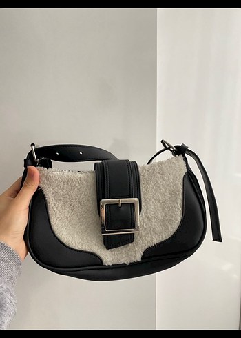 Tokalı Siyah Beyaz  Kadın Çanta - Görsel 5