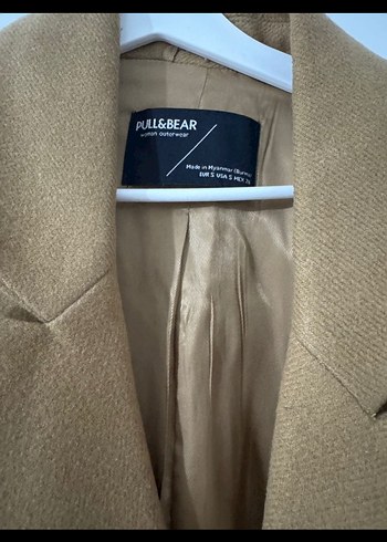 Taba Rengi Midi Kadın Kaban Pull&Bear - Görsel 4