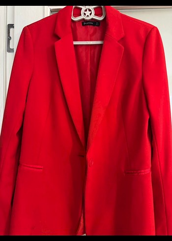 Klasik Kesim Kırmızı Kadın Blazer Ceket - Görsel 2