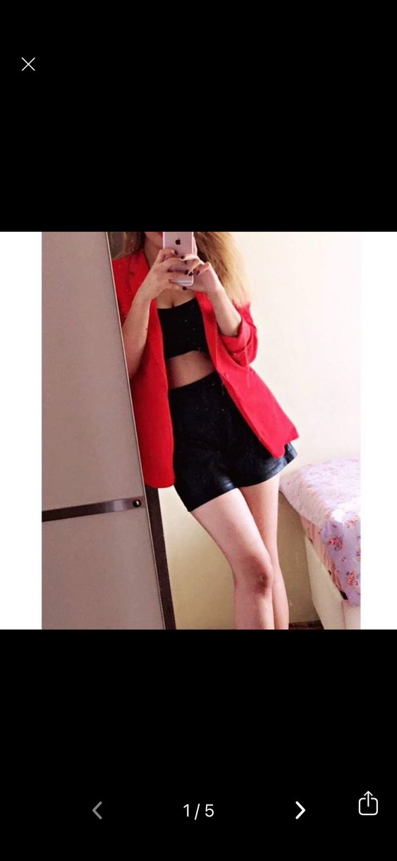 Klasik Kesim Kırmızı Kadın Blazer Ceket - Görsel 5