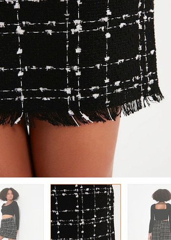 Siyah Kareli Mini Etek - Görsel 2