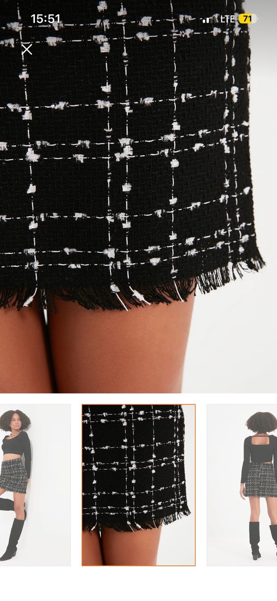 Siyah Kareli Mini Etek - Görsel 2