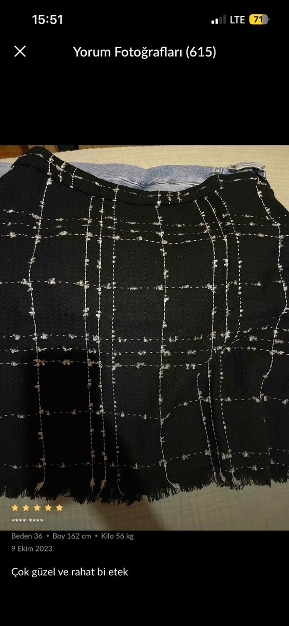 Siyah Kareli Mini Etek - Görsel 3